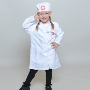 child wearing doctors costume